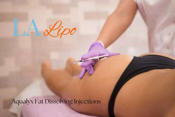 Woman having fat dissolving injections West Barnes on thighs