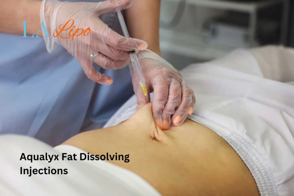 woman having fat dissolving injections West Barnes in the stomach