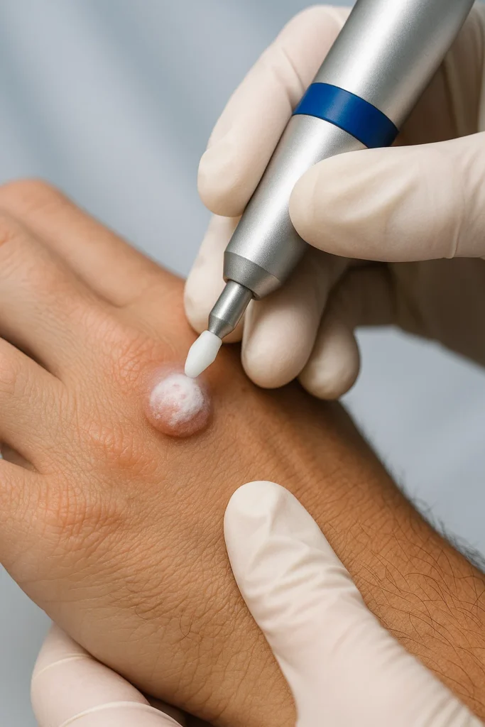 example of wart removal West Barnes using cryopen