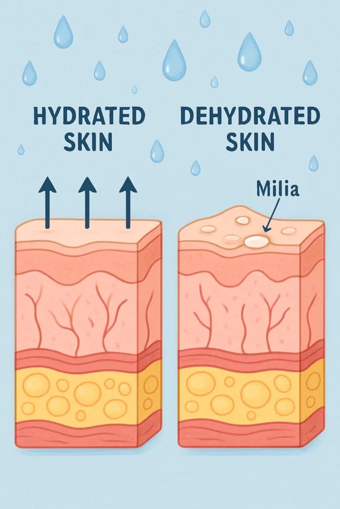 The importance of hydration and milia production West Barnes