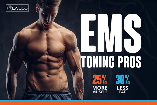 Image of man with sculpted stomach showing the fat loss and muscle gain of LA-EMS Body Sculpting Treatment West Barnes